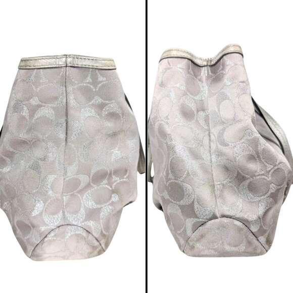 SOLD Coach Silver Lynn Canvas Jacquard Leather Soho Flap Y2K Satchel F18912 - Picture 4 of 11